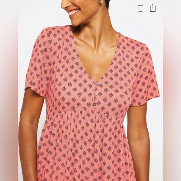 Mason & Belle | Ivy Tiered Dress with Pockets | Coral | Medium - Picture 9 of 11